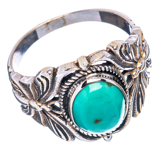 Sterling silver butterfly ring with turquoise oval centerpiece and open top band