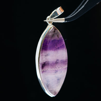 Premium Chevron Amethyst Pendant 2" (.925 Sterling Silver)
