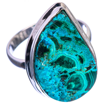 Malachite In Chrysocolla 925 Sterling Silver Ring Size 100