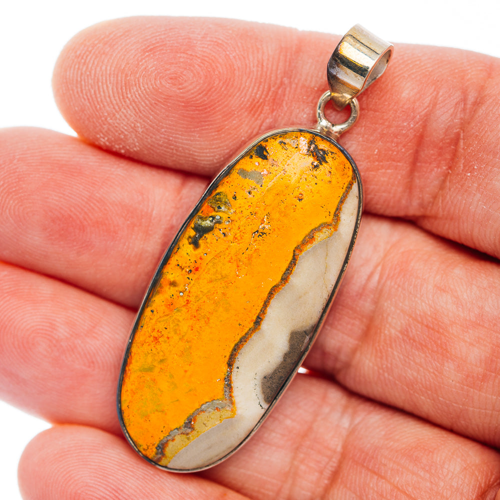 Premium Bumblebee Jasper Pendant 2" (.925 Sterling Silver)