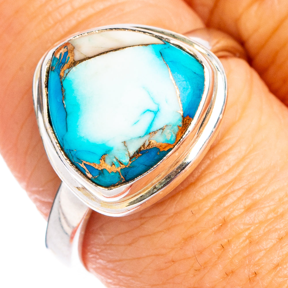925 sterling silver ring with oval turquoise gemstone center