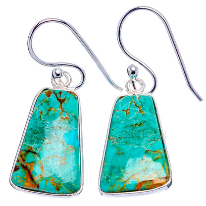 Mohave Turquoise Earrings 1 3/8" (.925 Sterling Silver)