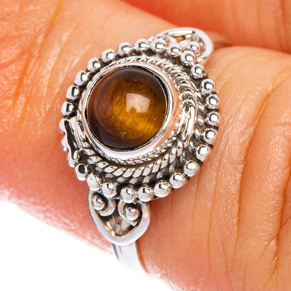 Tiger Eye Dainty Ring Size 4.25 (925 Sterling Silver) R147271