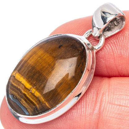 Tiger Eye Pendant 1 3/8" (925 Sterling Silver) P41414