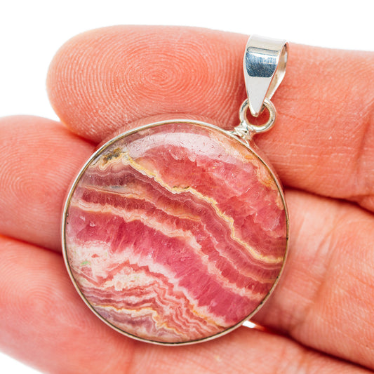 Premium Rhodochrosite Pendant 1 5/8" (.925 Sterling Silver)