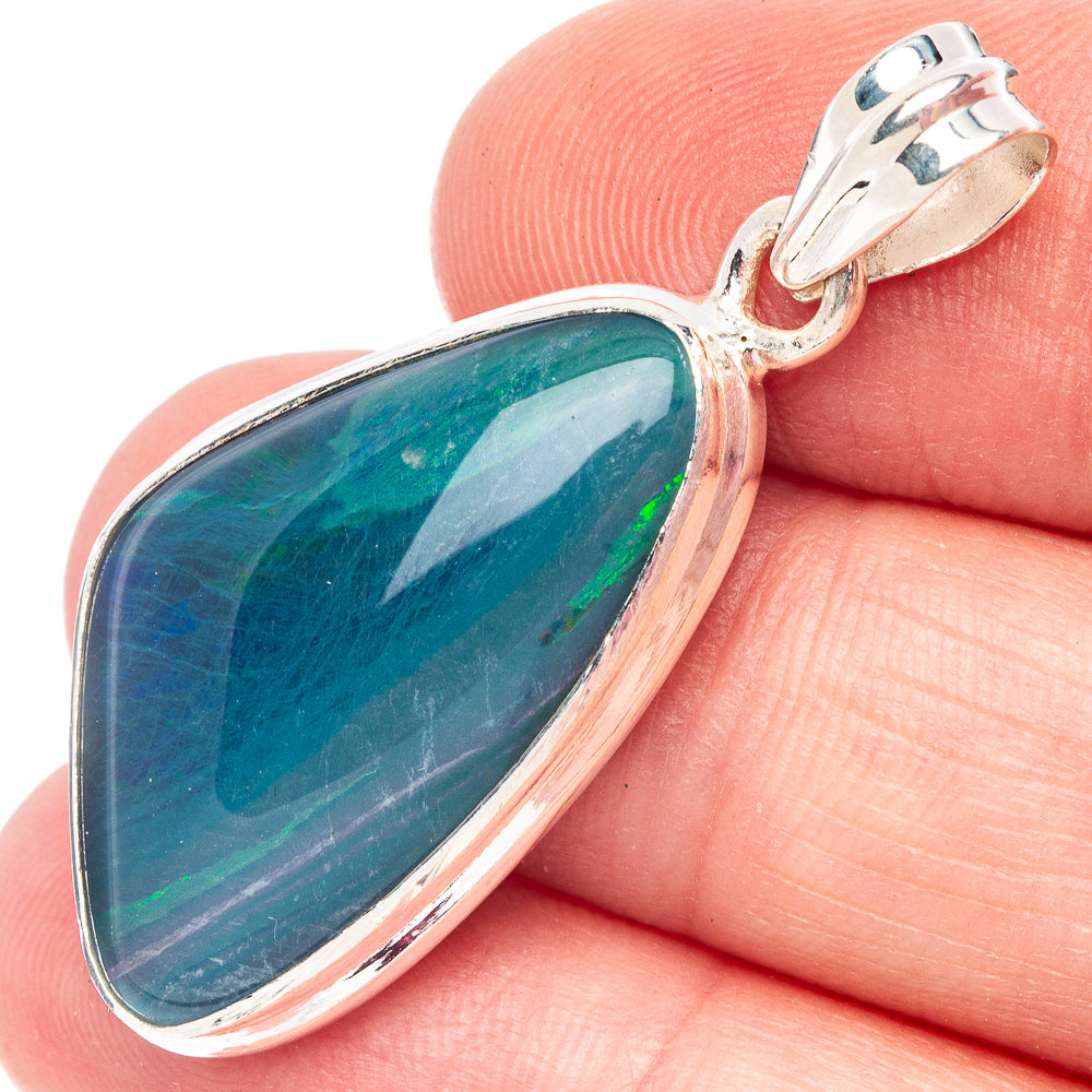 Rare Triple Opal Pendant 1 1/2" (925 Sterling Silver) P44481