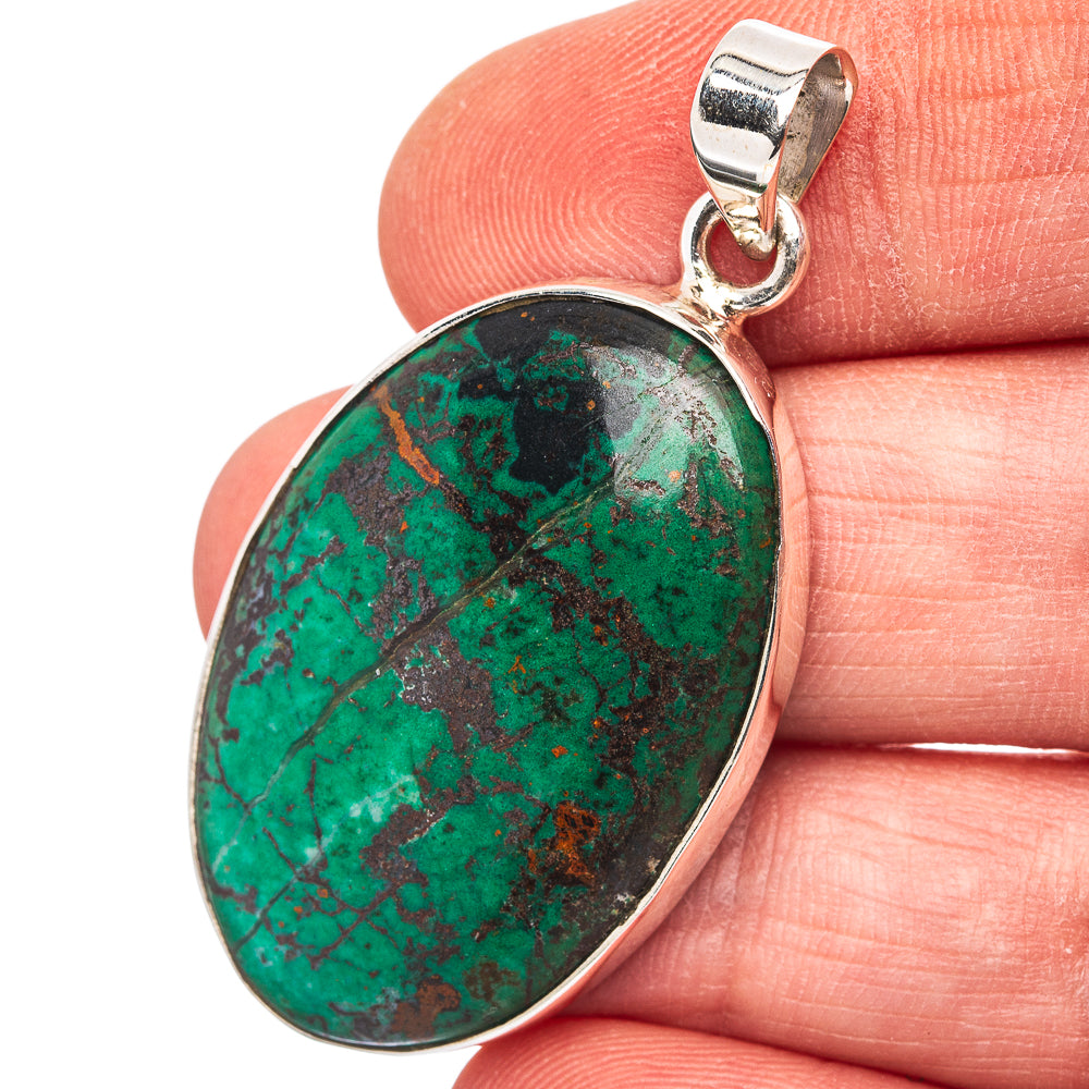 Cuprite Chrysocolla Pendant 1 3/4" (.925 Sterling Silver)
