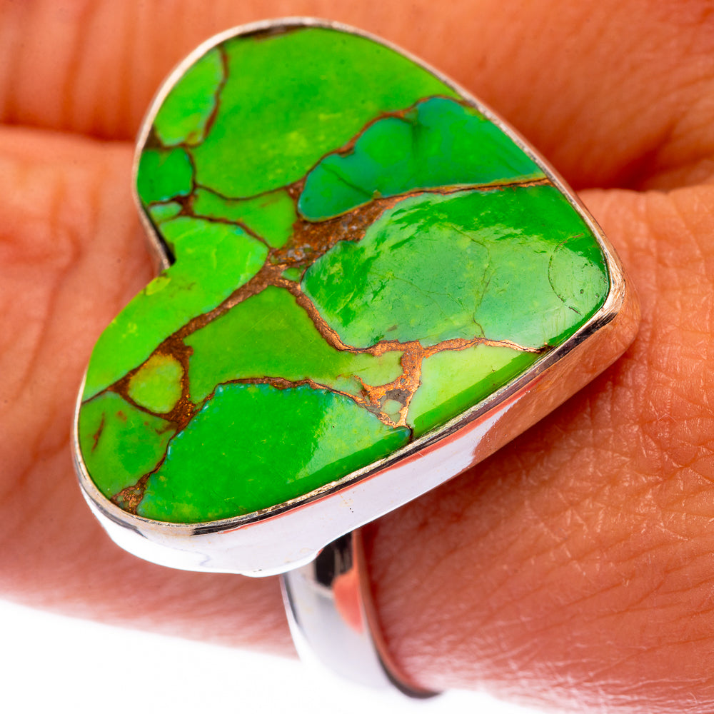 Green Copper Composite Turquoise 925 Sterling Silver Ring Size 9 (925 Sterling Silver) RING140287