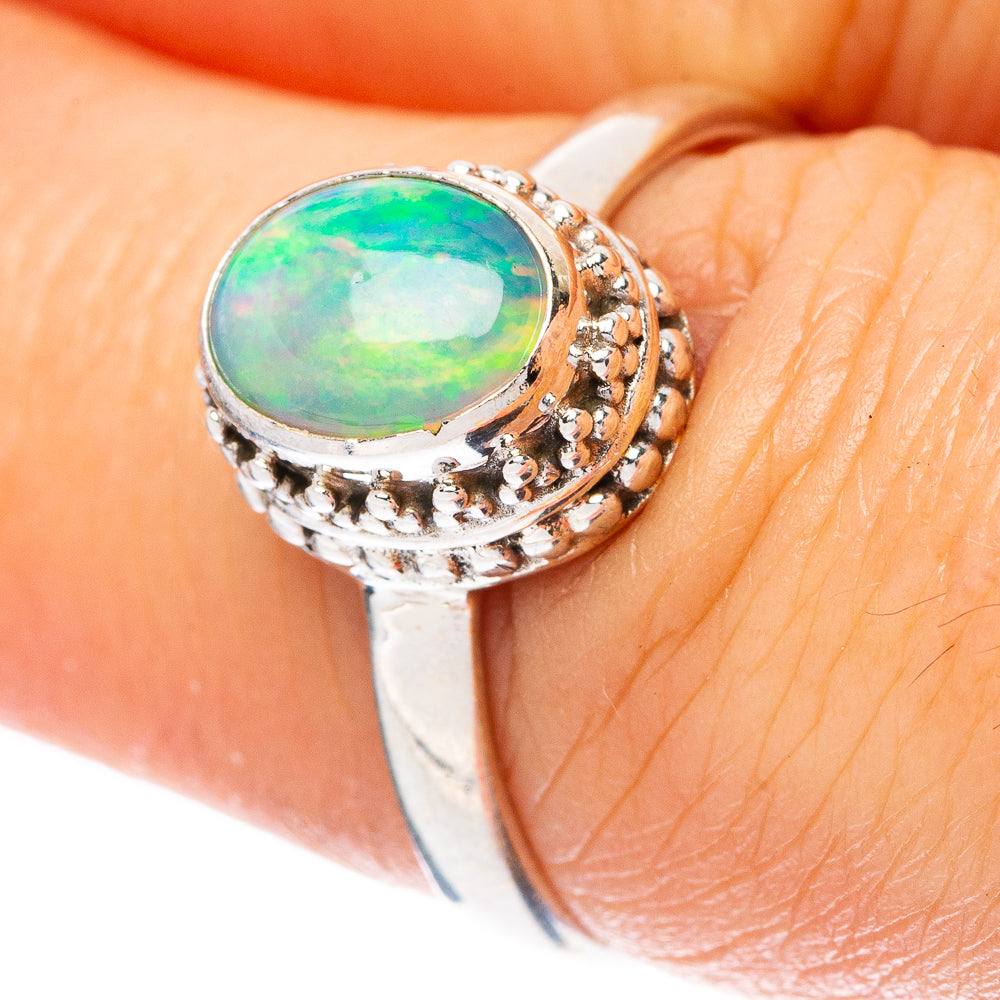Rare Ethiopian Opal Ring Size 7.25 (925 Sterling Silver) R4371