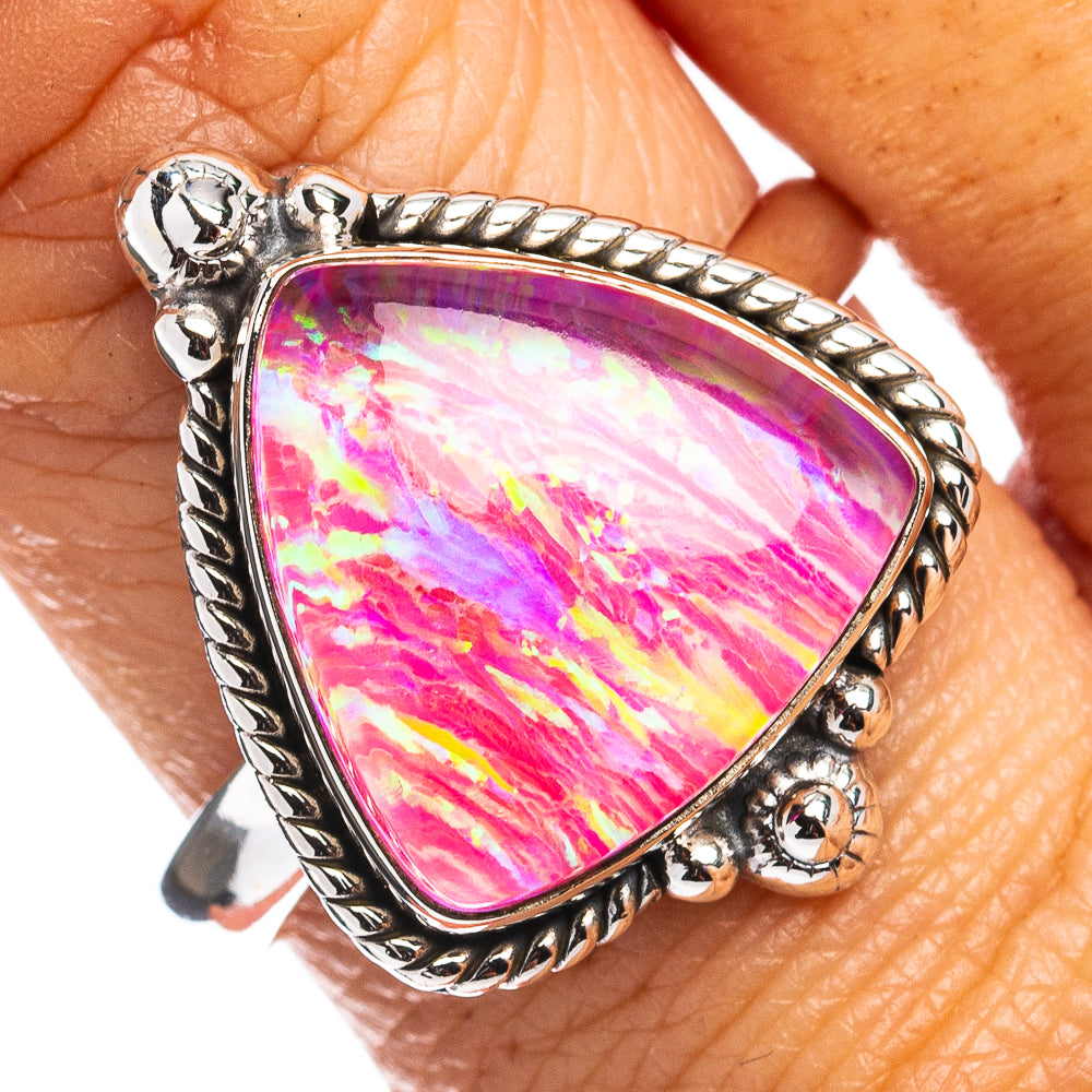 Pink Triplet Opal Ring Size 10 (.925 Sterling Silver)