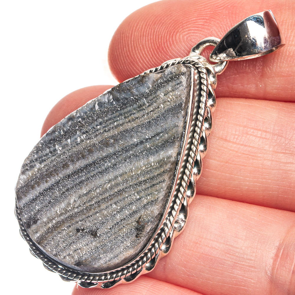 Desert Druzy 925 Sterling Silver Pendant 1 7/8"