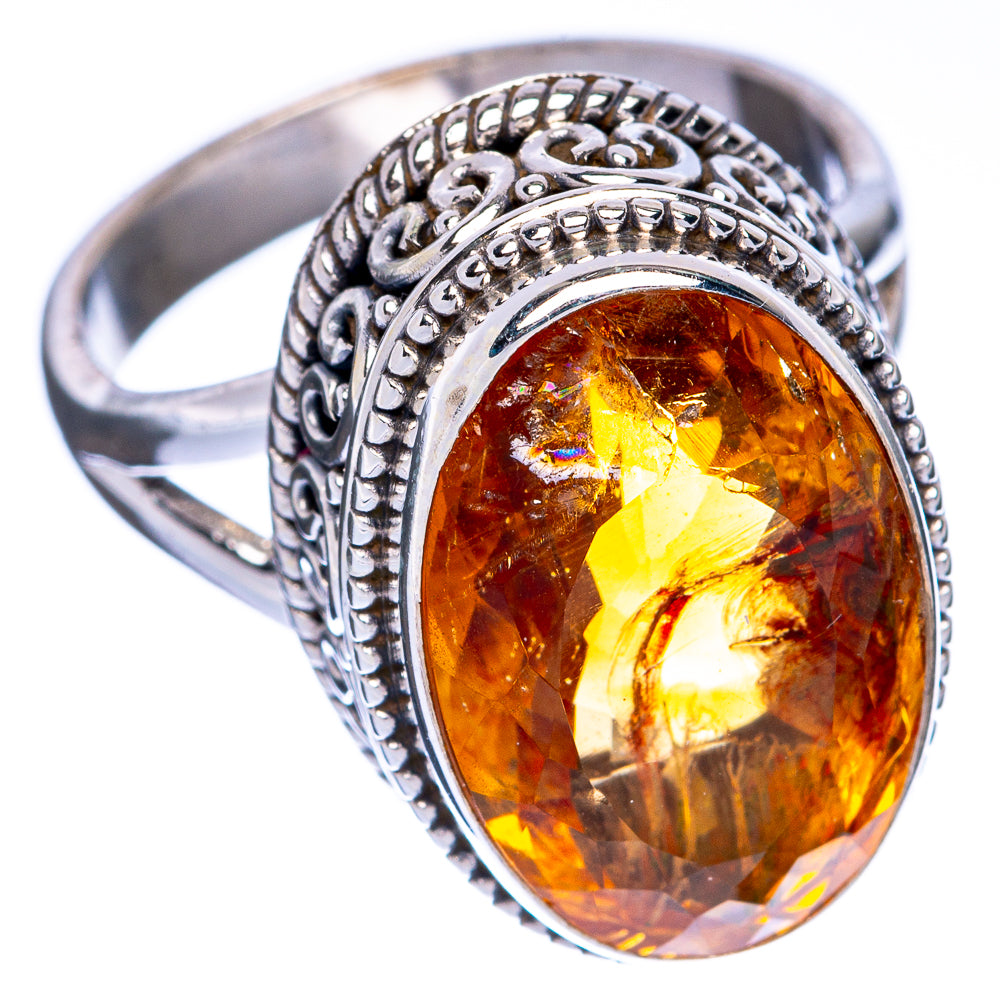 Faceted Citrine Ring Size 8 (925 Sterling Silver) R144544