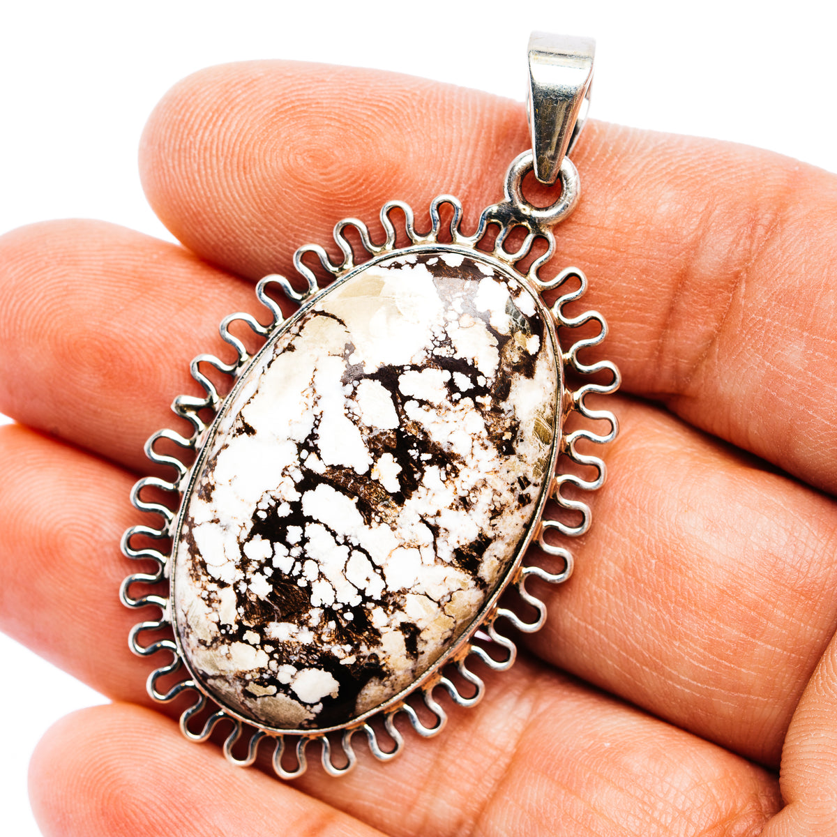 Wild Horse Jasper Pendant 2 1/4" (.925 Sterling Silver)