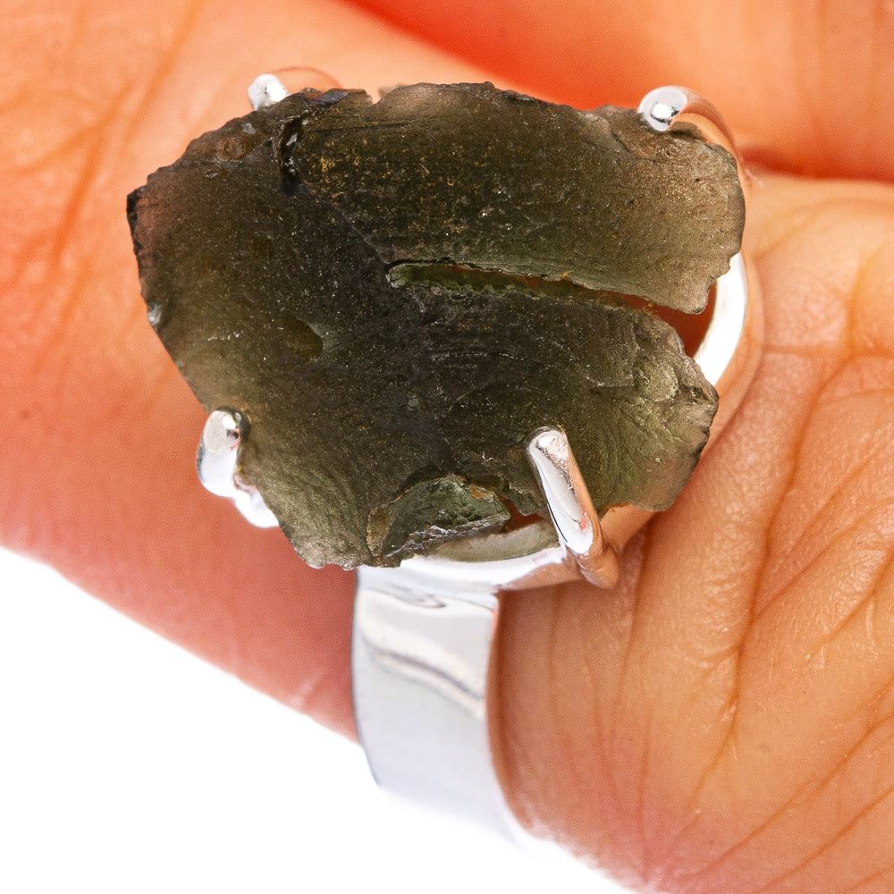Rare Czech Moldavite Ring Size 5.75 (925 Sterling Silver) R145570