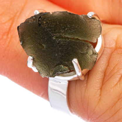 Rare Czech Moldavite Ring Size 5.75 (925 Sterling Silver) R145570