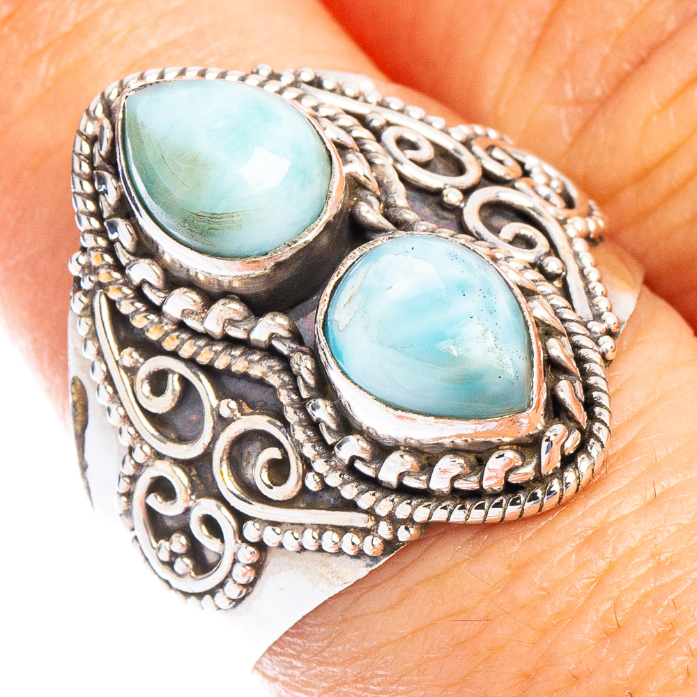 Larimar Ring Size 8.5 (925 Sterling Silver) R6739