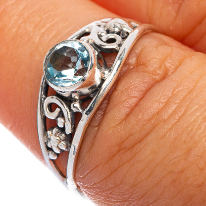Blue Topaz Dainty Ring Size 7 (925 Sterling Silver) R145522
