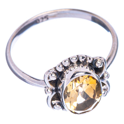 Faceted Citrine Dainty Ring Size 5 (925 Sterling Silver) R1017