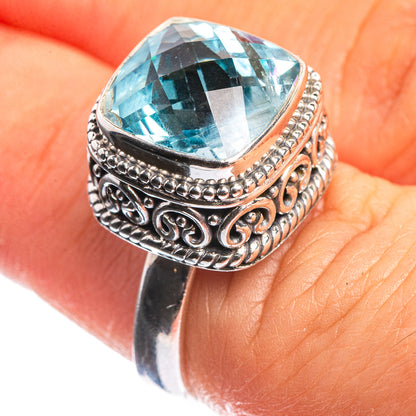 Blue Topaz 925 Sterling Silver Ring Size 6