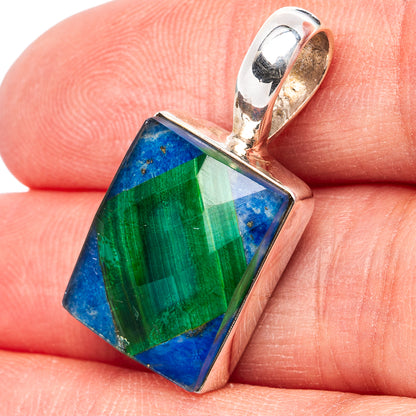 Malachite Pendant 1 1/8" (.925 Sterling Silver)