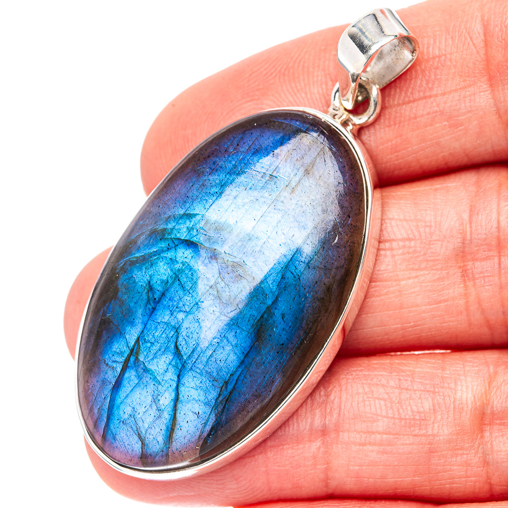 Premium Labradorite Pendant 2" (.925 Sterling Silver)