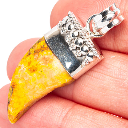 Bumble Bee Jasper Pendant 1 3/4" (925 Sterling Silver) P42741