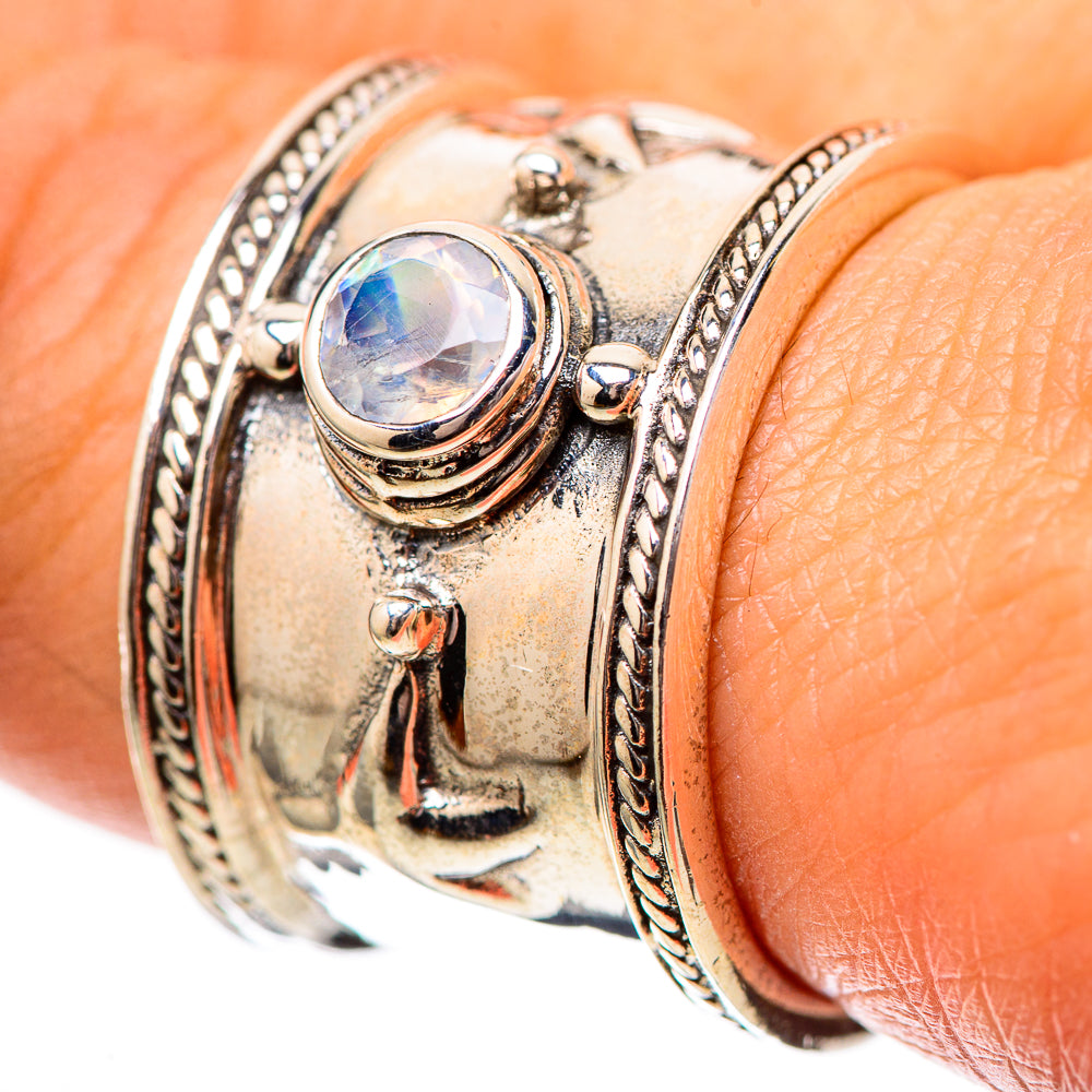Rainbow Moonstone Ring Size 8.25 (925 Sterling Silver) RING139139