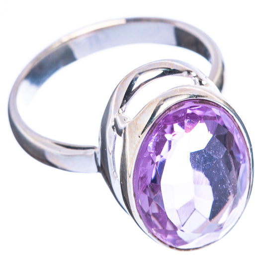 Faceted Amethyst Ring Size 6.75 (925 Sterling Silver) R4543