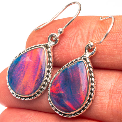 Aura Opal Earrings 1 3/8" (925 Sterling Silver) E432253