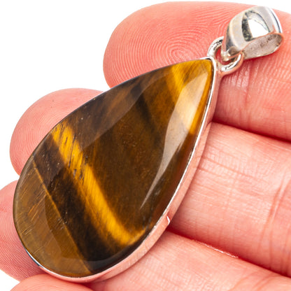 Tiger Eye Pendant 1 3/4" (925 Sterling Silver) P43332