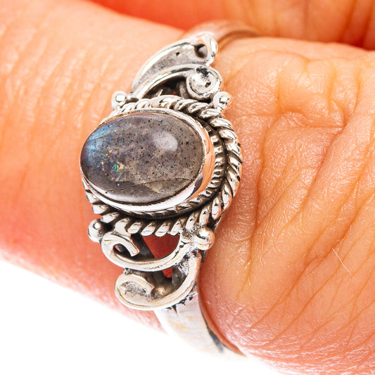 Labradorite Dainty Ring Size 6.75 (925 Sterling Silver) R5819