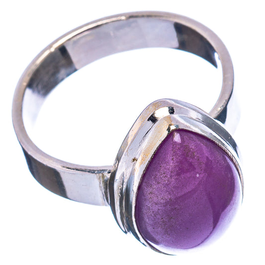 Sterling silver ring, size 6.75, with oval purple cabochon stone