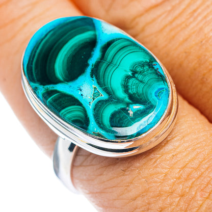 Premium Malachite In Chrysocolla Ring Size 9 (.925 Sterling Silver)