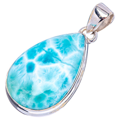 Rare Larimar Pendant 1 1/2" (.925 Sterling Silver)