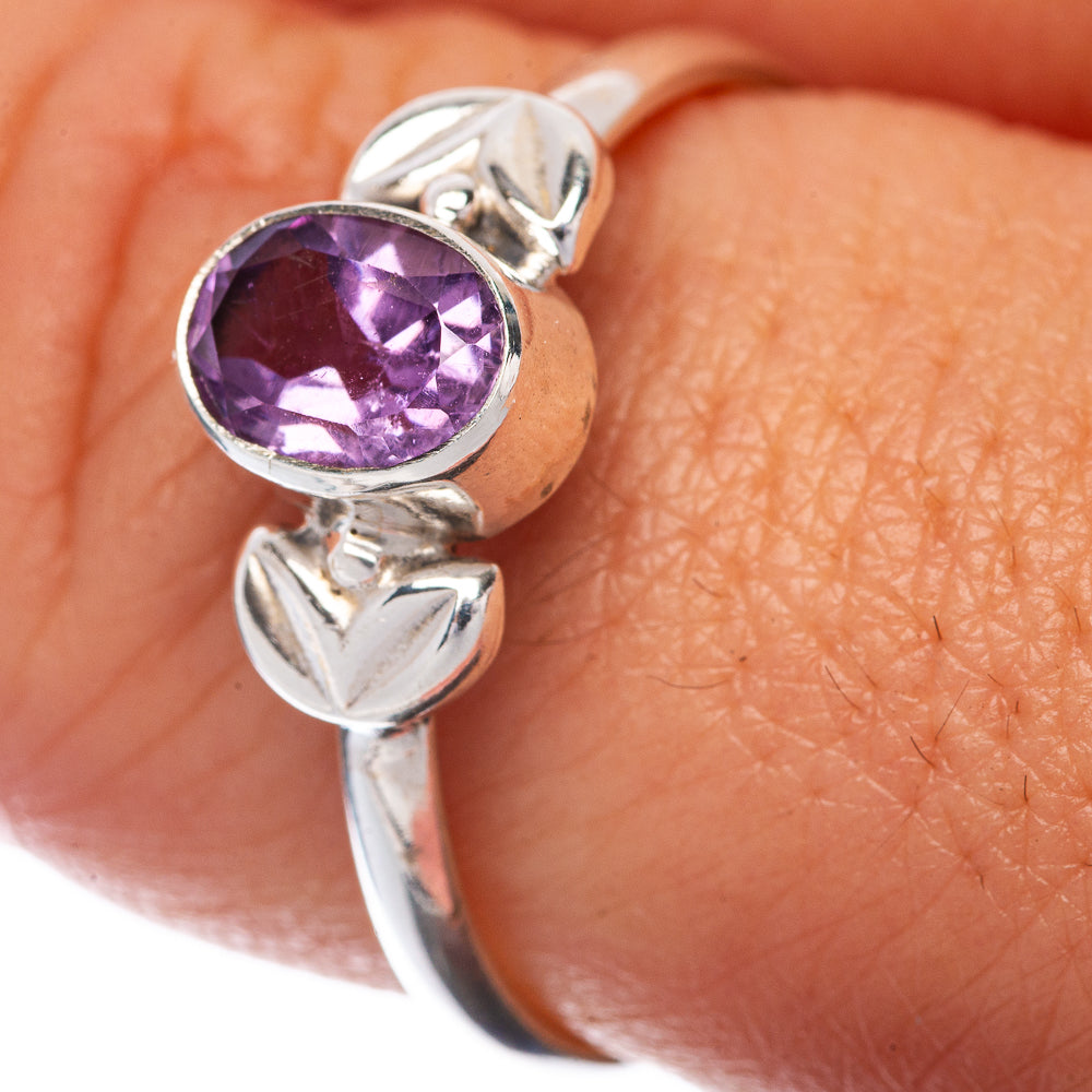 Faceted Amethyst Dainty Ring Size 9 (925 Sterling Silver) R145232