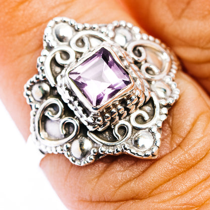 Amethyst Filigree Ring Size 8 (.925 Sterling Silver)