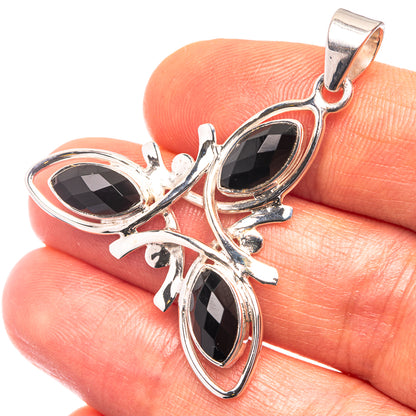 Premium Black Onyx Pendant 1 1/2" (925 Sterling Silver) P38759