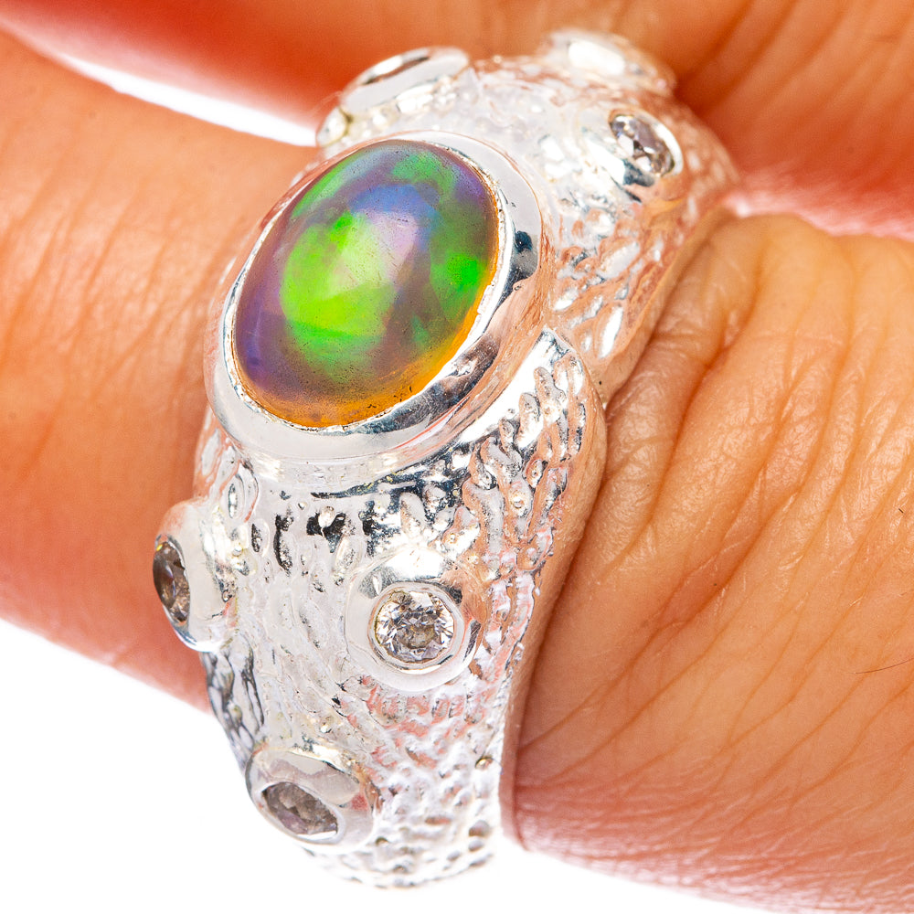 Rare Ethiopian Opal Ring Size 7.75 (925 Sterling Silver) R146031