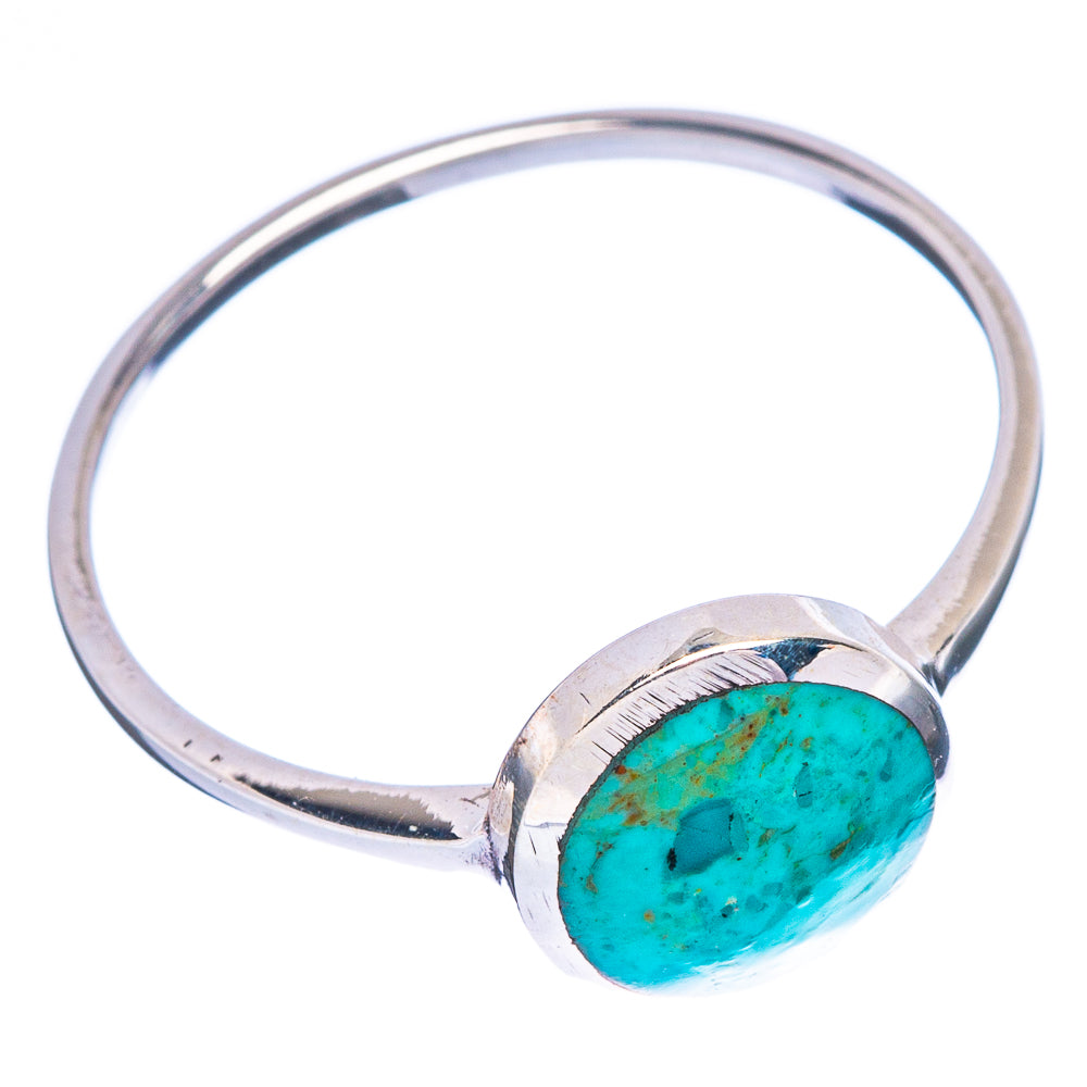 Sterling silver turquoise ring with oval cabochon, side view of band