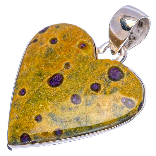 Atlantisite Heart Pendant 1 1/4" (925 Sterling Silver) P43346