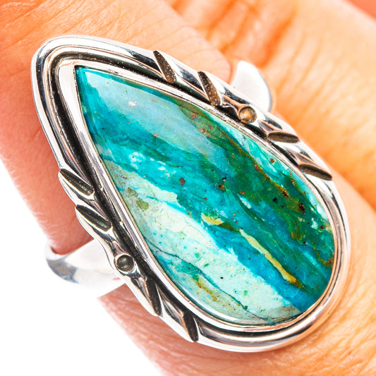 Turquoise oval opal cabochon ring in ornate .925 sterling silver setting