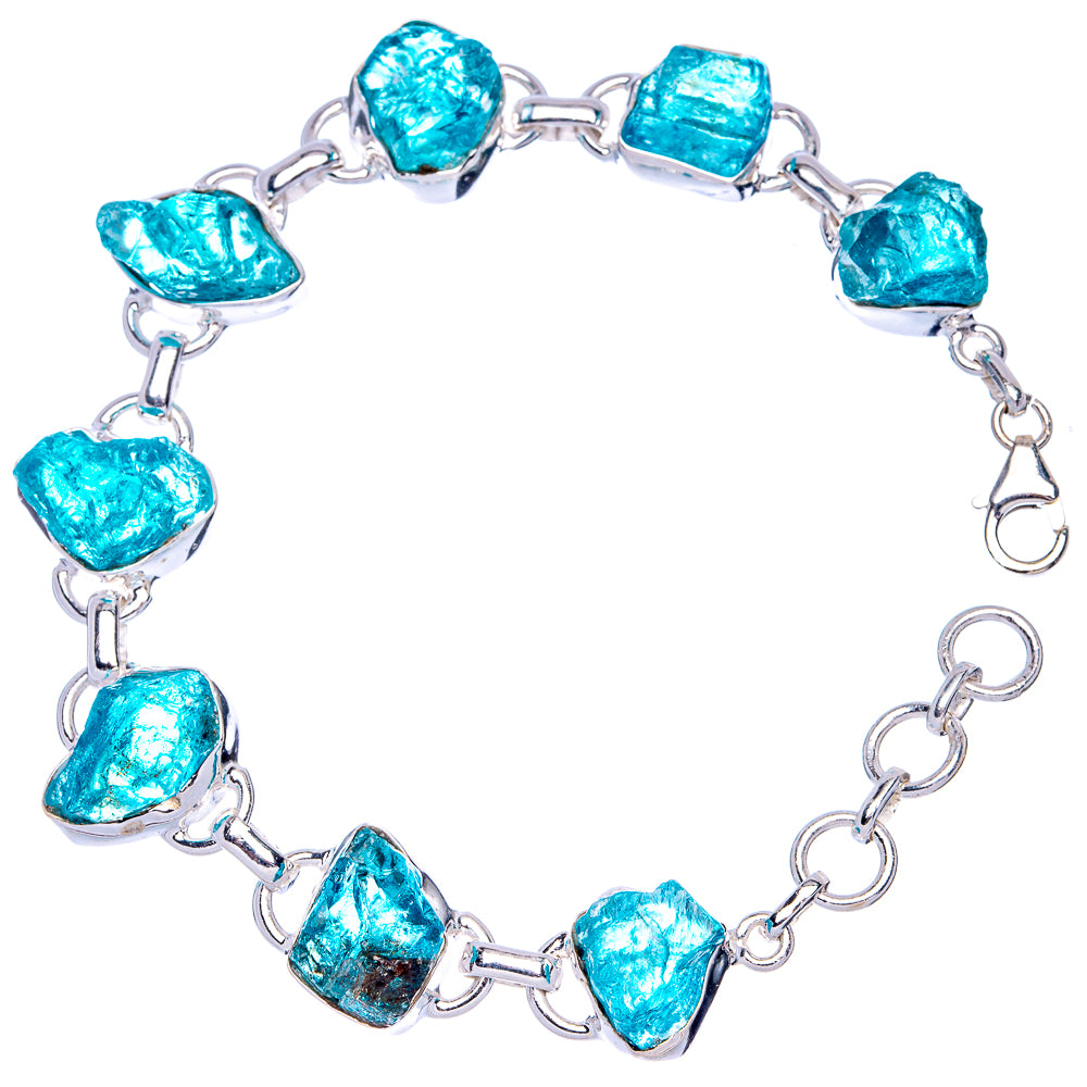Blue Fluorite 925 Sterling Silver Bracelet 7 1/4 To 8" Ana Co B90352