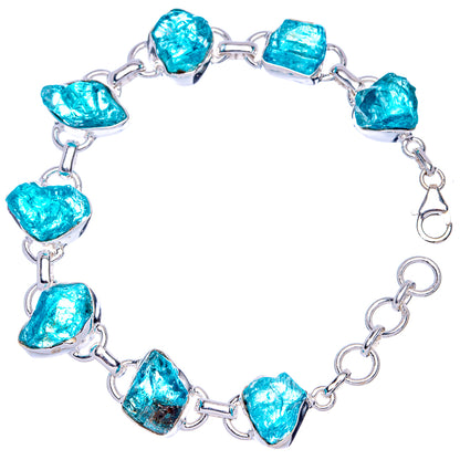 Blue Fluorite 925 Sterling Silver Bracelet 7 1/4 To 8" Ana Co B90352