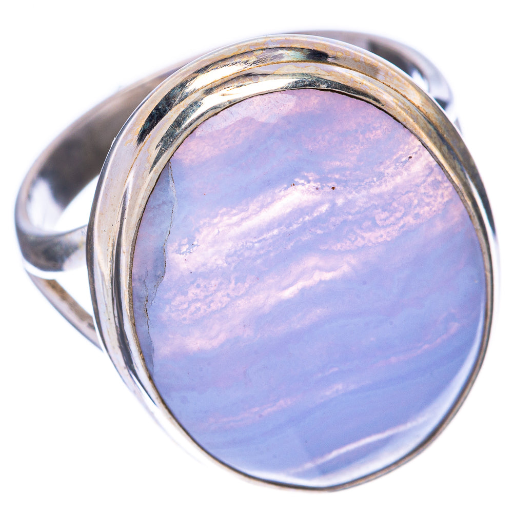 Blue Lace Agate Ring Size 9 (925 Sterling Silver) R1671