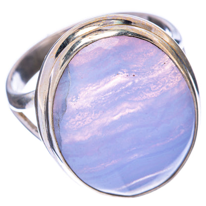 Blue Lace Agate Ring Size 9 (925 Sterling Silver) R1671