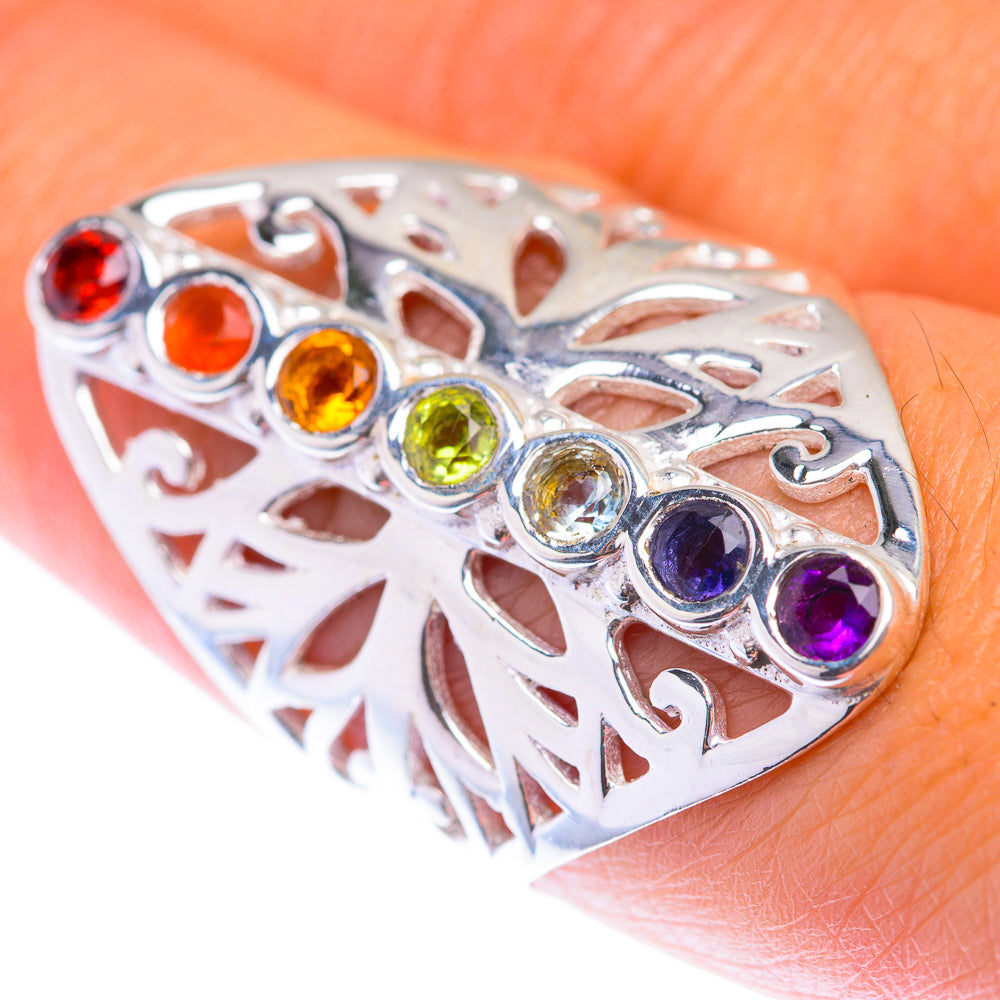 Rainbow Chakra Ring Size 8 (925 Sterling Silver) RING139954