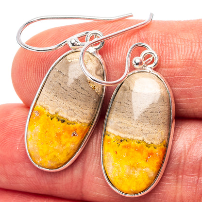Bumblebee Jasper Earrings 1 1/2" (.925 Sterling Silver)