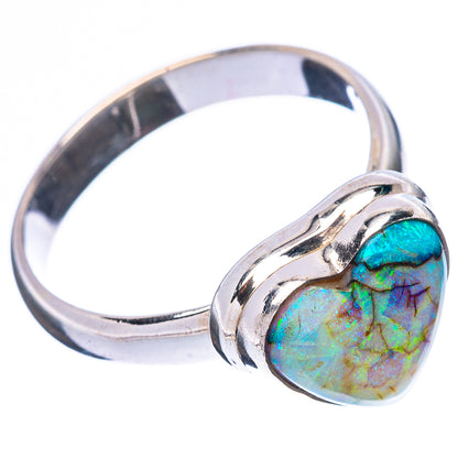 Rare Sterling Opal Heart Ring Size 9 (925 Sterling Silver) R4310
