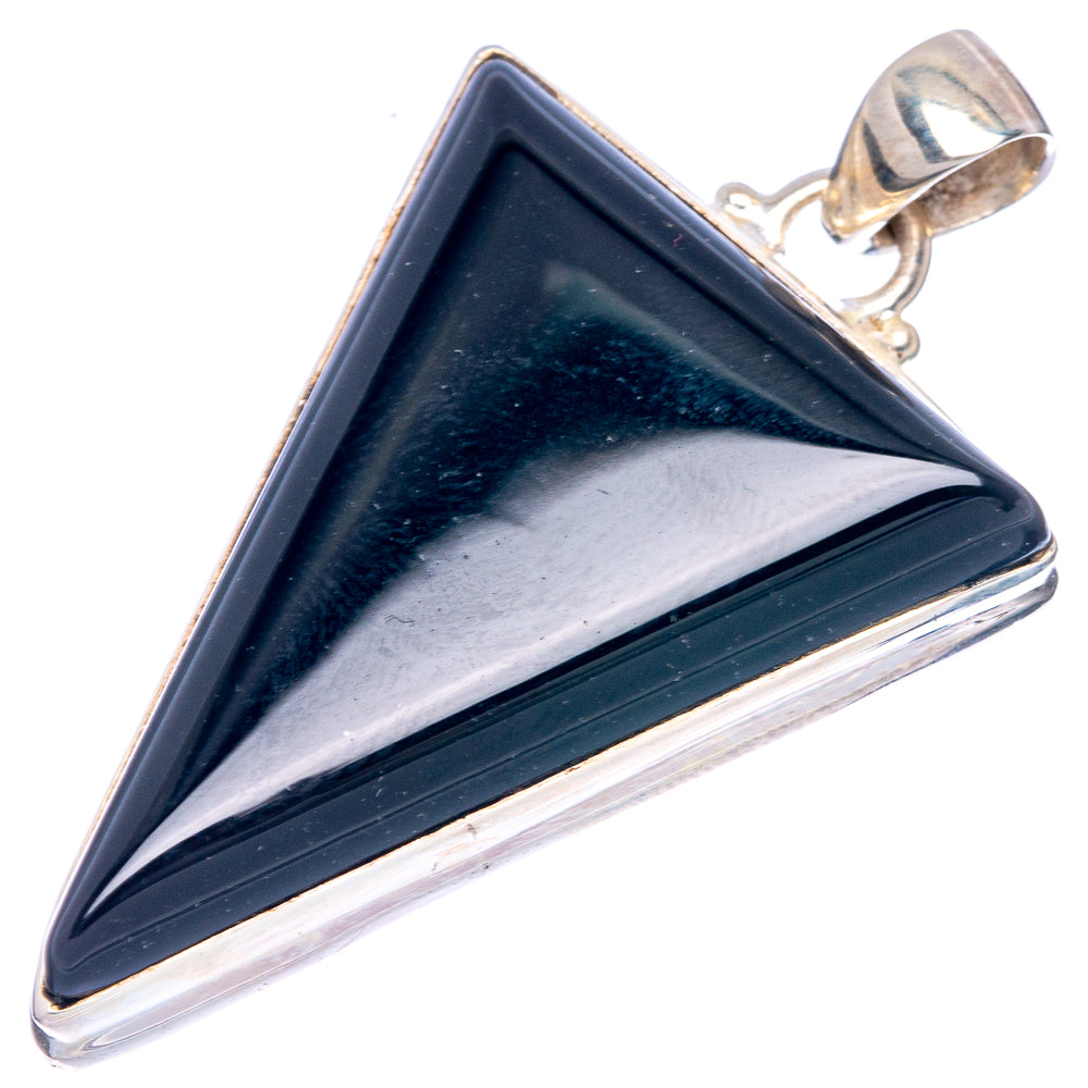 Black Onyx Pendant 1 7/8" (925 Sterling Silver) P40617