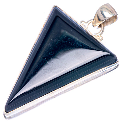 Black Onyx Pendant 1 7/8" (925 Sterling Silver) P40617